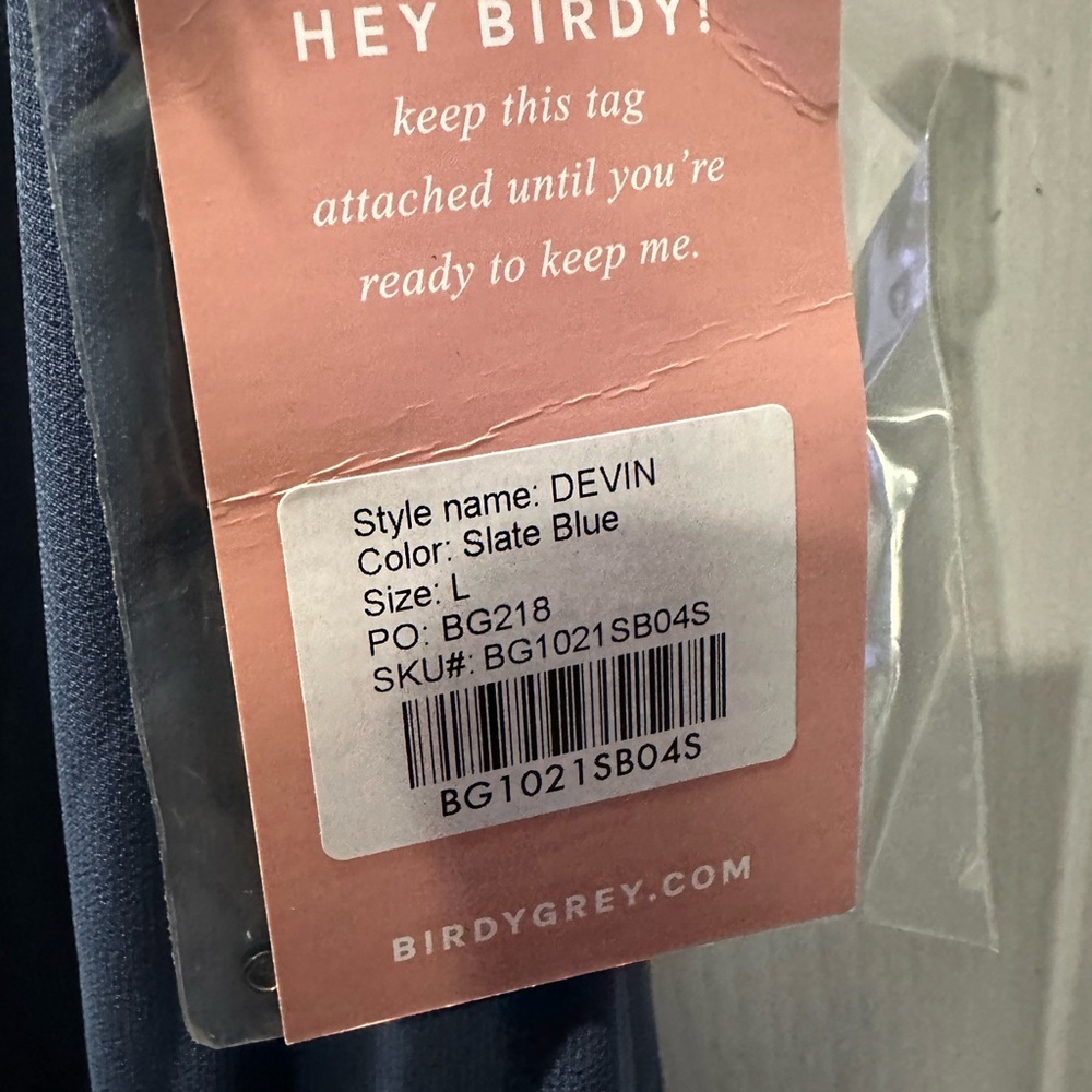 Birdy Grey DEVIN CONVERTIBLE DRESS CHIFFON SLATE BLUE LARGE NEW NWT BRIDESMAID - Picture 5 of 5